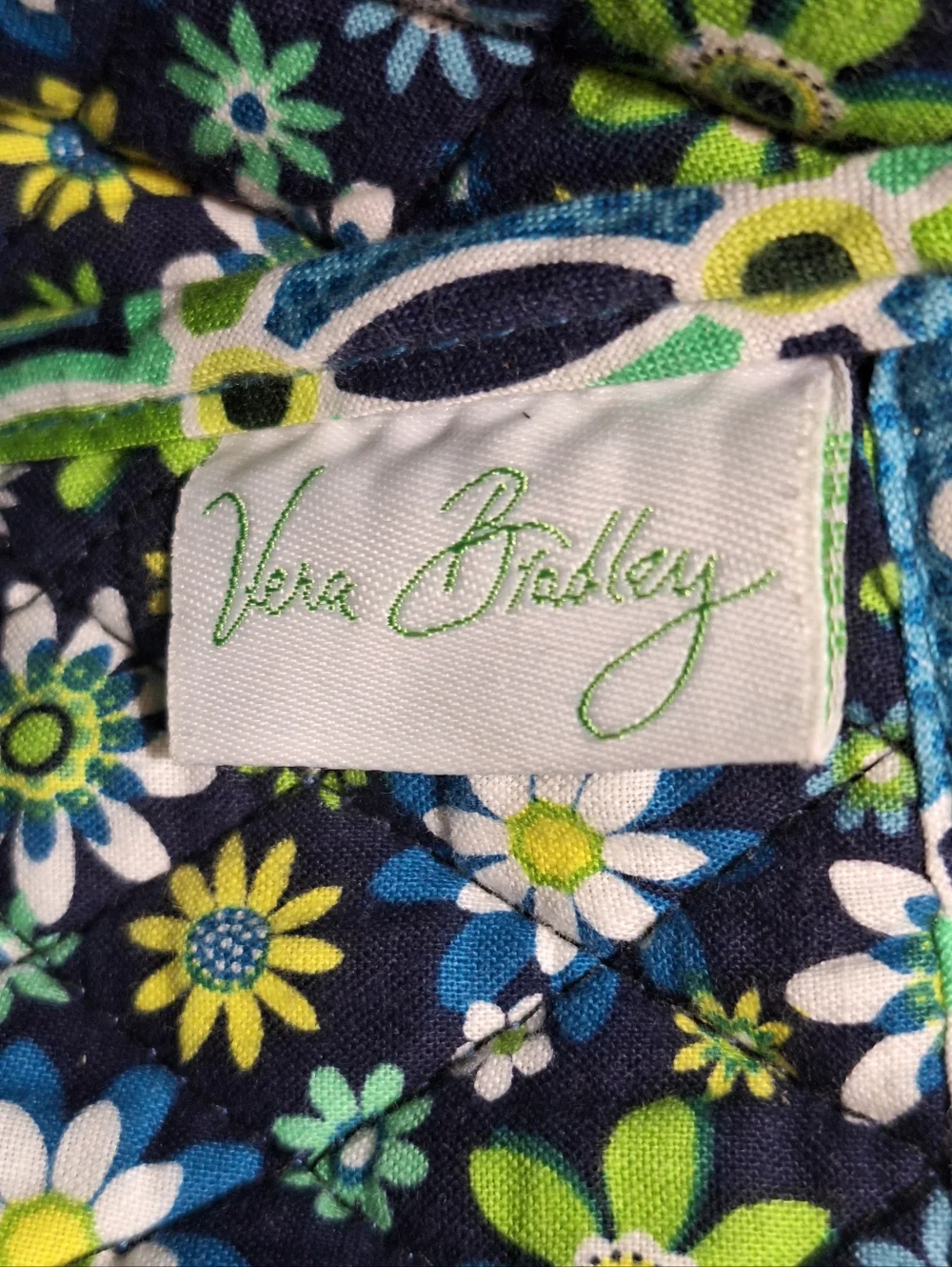 Vera Bradley Messenger Bag Adj  Blue Green Daisy Daisy Travel Laptop Retired